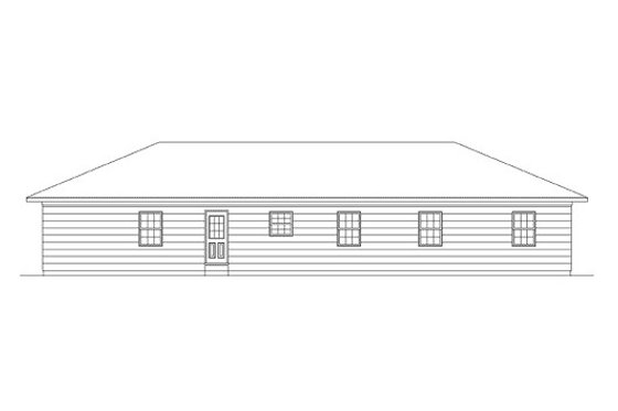 Exterior - Rear Elevation for Ranch House Plan #57-517 - 3 bed, 2 bath