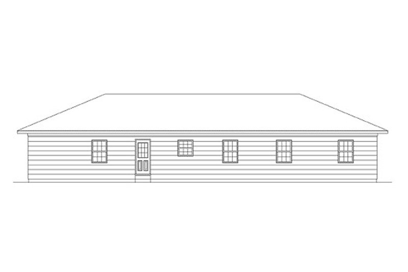 Architectural House Design - Exterior - Rear Elevation for Ranch House Plan #57-517 - 3 bed, 2 bath