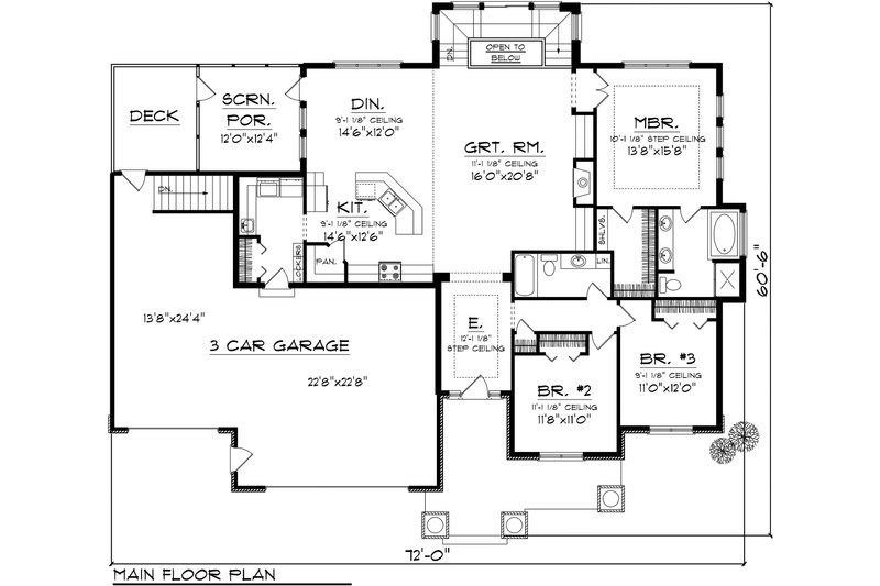 Ranch Style House Plan - 5 Beds 3 Baths 2898 Sq/Ft Plan #70-1124 ...