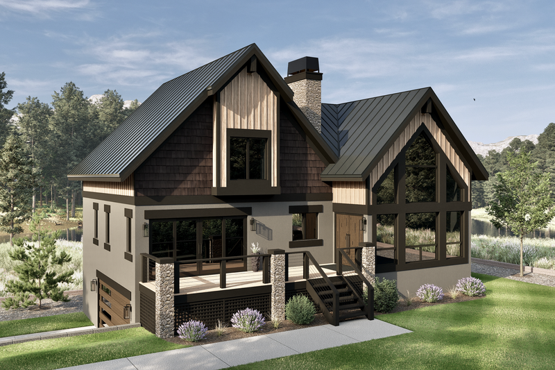 Architectural House Design - Cabin Exterior - Front Elevation Plan #1108-9
