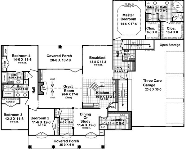 House Plan Design - European Floor Plan - Main Floor Plan #21-363