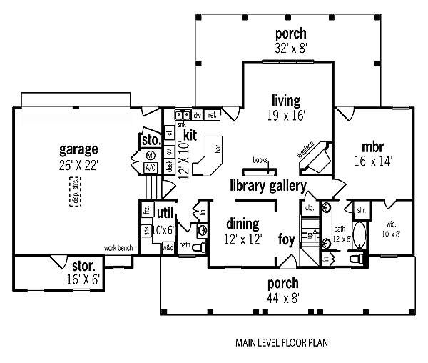 Architectural House Design - Traditional Floor Plan - Main Floor Plan #45-290
