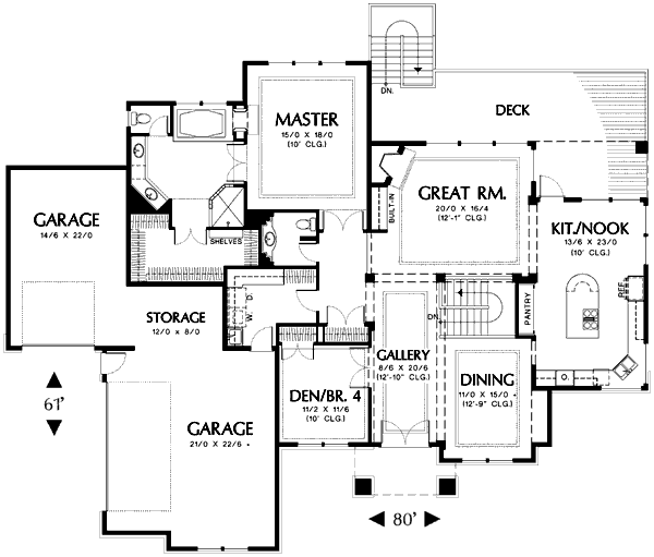 Architectural House Design - Prairie Floor Plan - Main Floor Plan #48-293