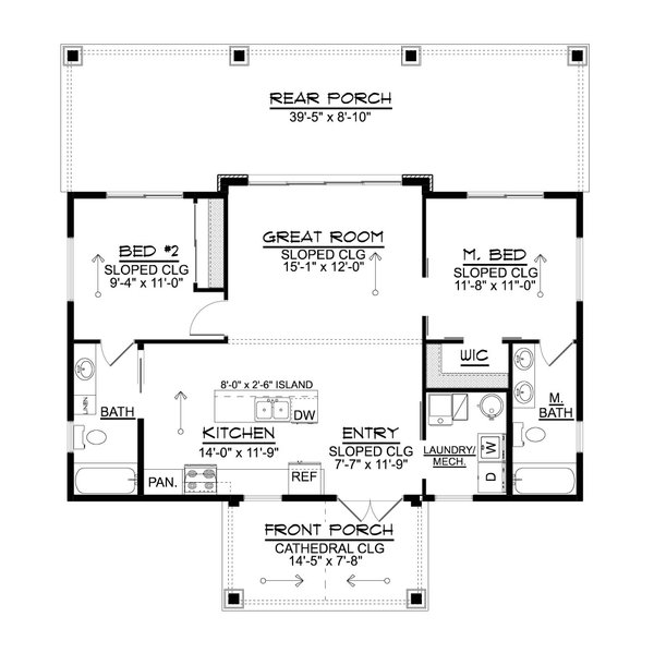 Contemporary Floor Plan - Main Floor Plan #1064-442