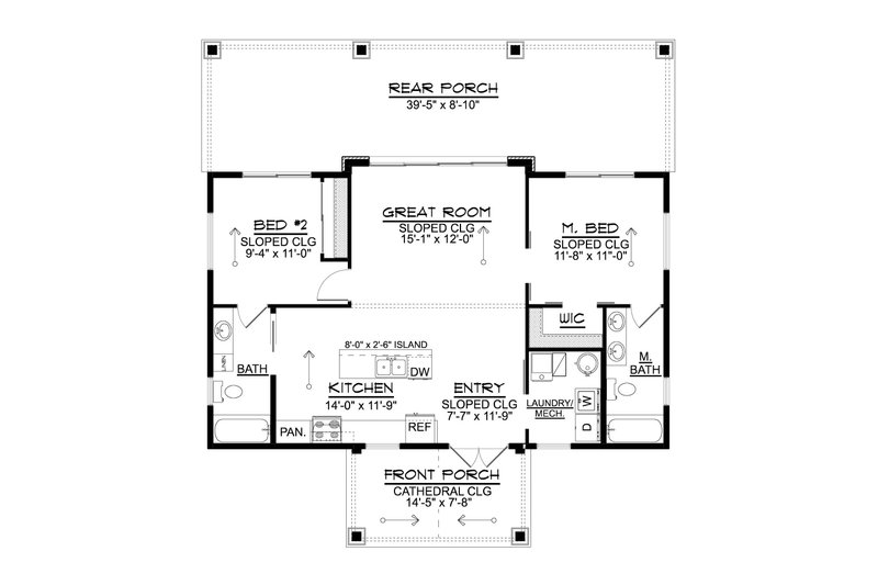 Architectural House Design - Floor Plan - Main Floor for Contemporary House Plan #1064-442 - 2 bed, 2 bath