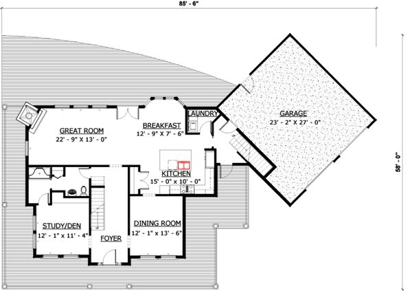 Farmhouse Floor Plan - Main Floor Plan #524-15