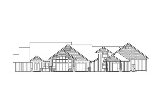 Exterior - Rear Elevation for Traditional House Plan #124-1318 - 4 bed, 4.5 bath