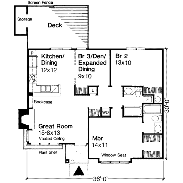 Architectural House Design - Traditional Floor Plan - Main Floor Plan #320-103