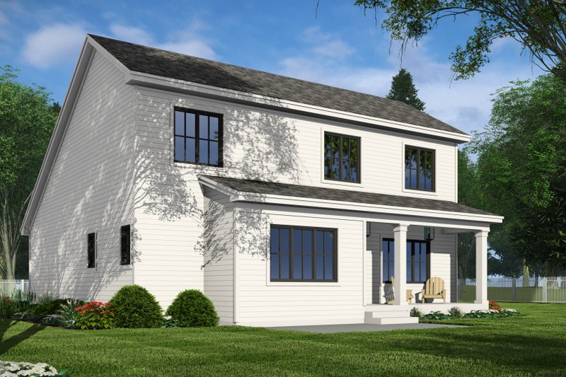 House Blueprint - Exterior - Rear Elevation 1 for Farmhouse House Plan #51-1351 - 4 bed, 2.5 bath