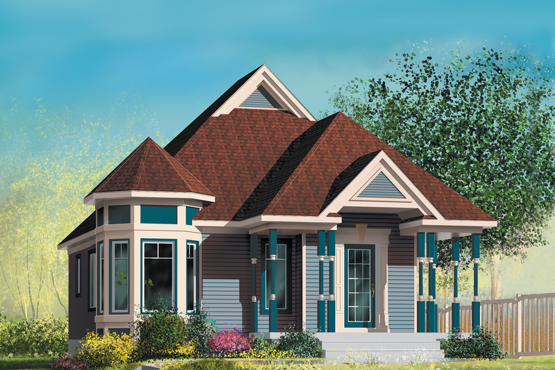Victorian Style House Plan - 2 Beds 1 Baths 906 Sq/Ft Plan #25-173