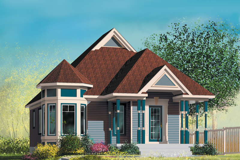 House Blueprint - Victorian Exterior - Front Elevation Plan #25-173