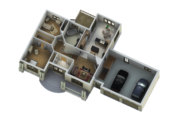 Floor Plan - Main Floor 1 for Country House Plan #25-4637 - 2 bed, 1 bath