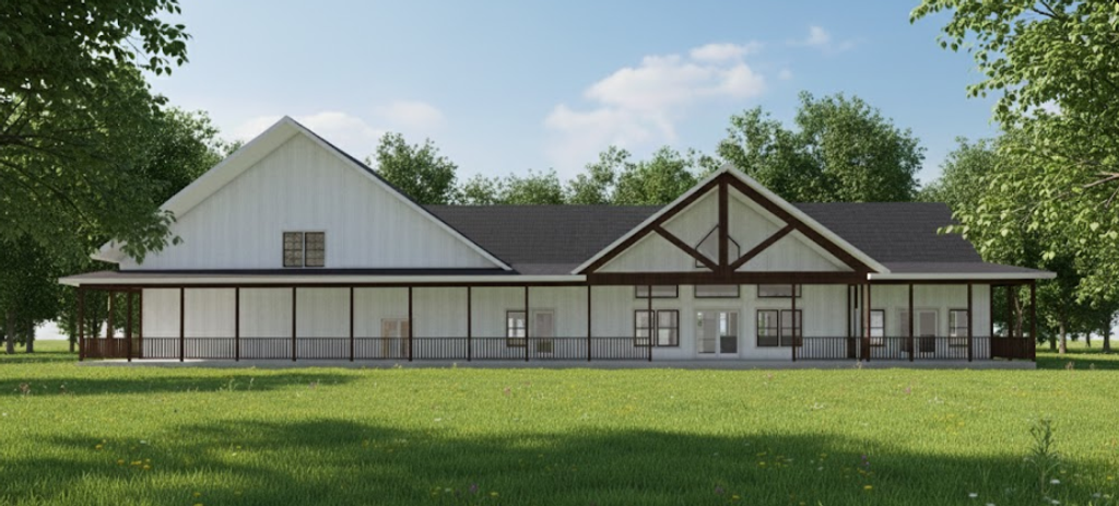 Exterior - Front Elevation 2 for Farmhouse House Plan #1109-32 - 3 bed, 3.5 bath