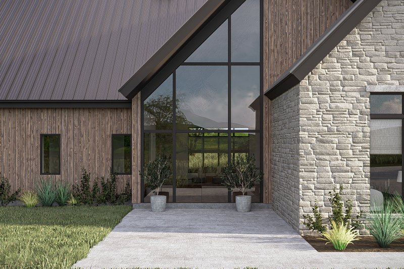 Architectural House Design - Exterior - Front Elevation 4 for Barndominium House Plan #455-825 - 2 bed, 2.5 bath