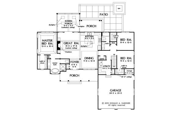 Floor Plan - Main Floor for Ranch House Plan #929-1085 - 3 bed, 2 bath