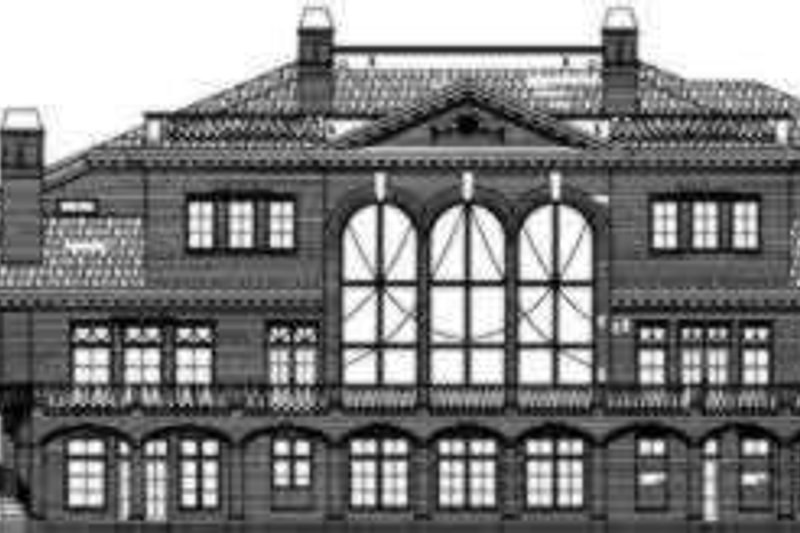 Home Plan - Exterior - Rear Elevation for European House Plan #119-178 - 5 bed, 7.5 bath