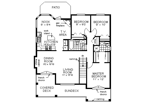 Home Plan - European Floor Plan - Main Floor Plan #18-1008