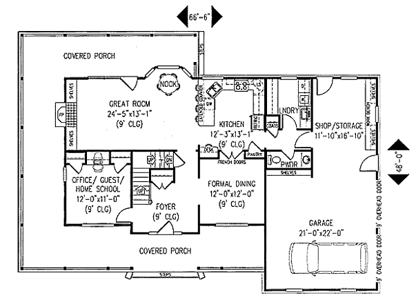 Farmhouse Floor Plan - Main Floor Plan #11-214