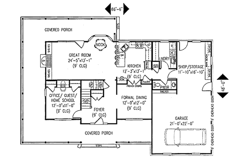 House Plan Design - Floor Plan - Main Floor for Farmhouse House Plan #11-214 - 4 bed, 2.5 bath