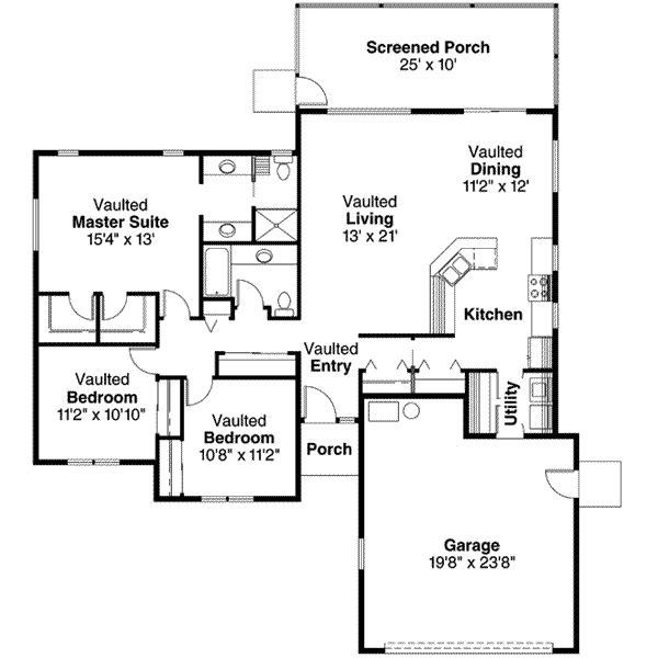House Plan Design - Mediterranean Floor Plan - Main Floor Plan #124-255