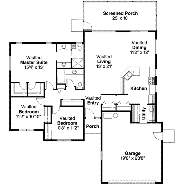 Mediterranean Floor Plan - Main Floor Plan #124-255