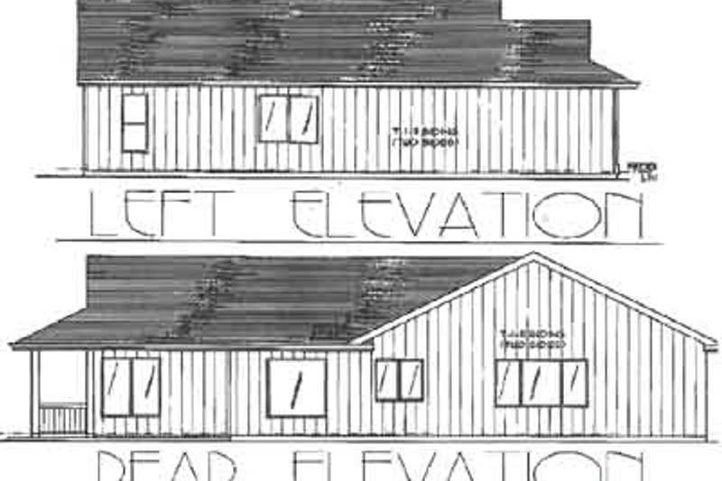 Dream House Plan - Exterior - Rear Elevation for Ranch House Plan #53-119 - 3 bed, 2 bath