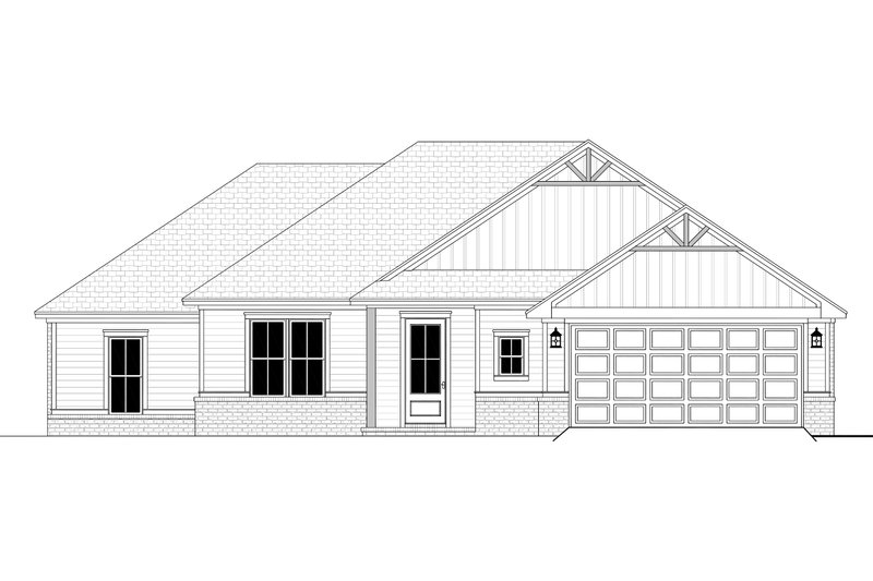 Architectural House Design - Exterior - Front Elevation 3 for Ranch House Plan #430-283 - 4 bed, 2 bath