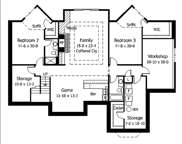 European Floor Plan - Lower Floor Plan #51-176