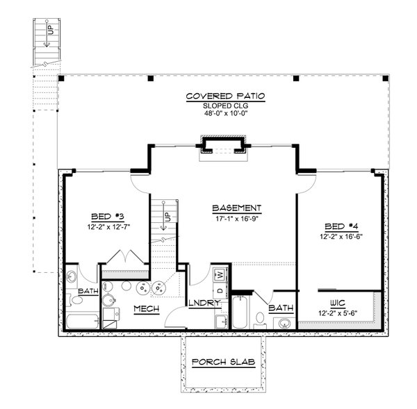 Architectural House Design - Floor Plan - Lower Floor for Contemporary House Plan #1064-490 - 2 bed, 2.5 bath