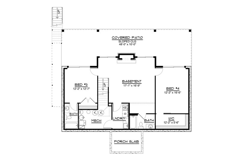 Architectural House Design - Floor Plan - Lower Floor for Contemporary House Plan #1064-490 - 2 bed, 2.5 bath