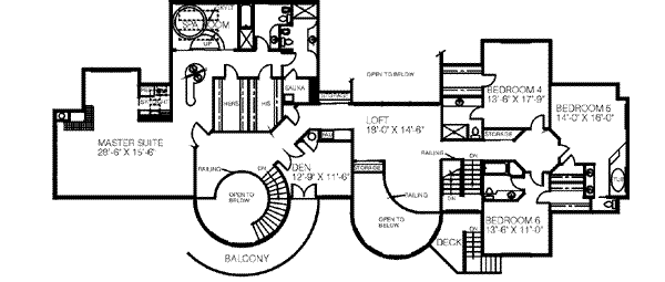 Traditional Floor Plan - Upper Floor Plan #60-375