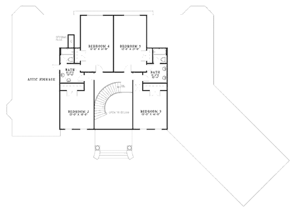 House Plan Design - Southern Floor Plan - Upper Floor Plan #17-629