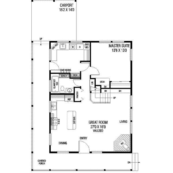 Country Floor Plan - Main Floor Plan #60-617