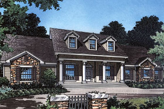 Exterior - Front Elevation for Colonial House Plan #417-301 - 4 bed, 3 bath