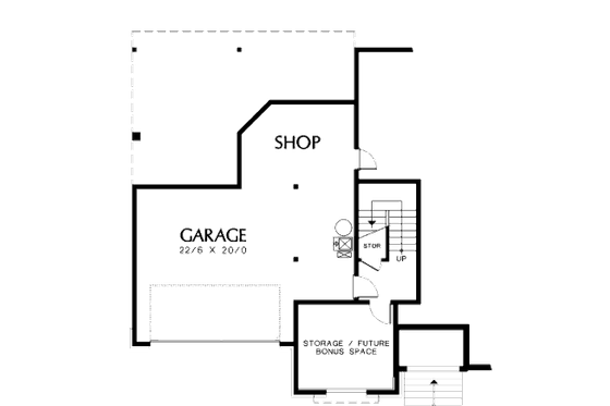 Floor Plan - Lower Floor for Traditional House Plan #48-327 - 3 bed, 2.5 bath