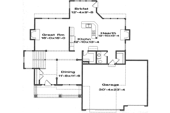 Floor Plan - Main Floor for Traditional House Plan #6-148 - 4 bed, 3.5 bath