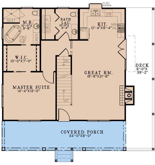 House Blueprint - Country Floor Plan - Main Floor Plan #923-303