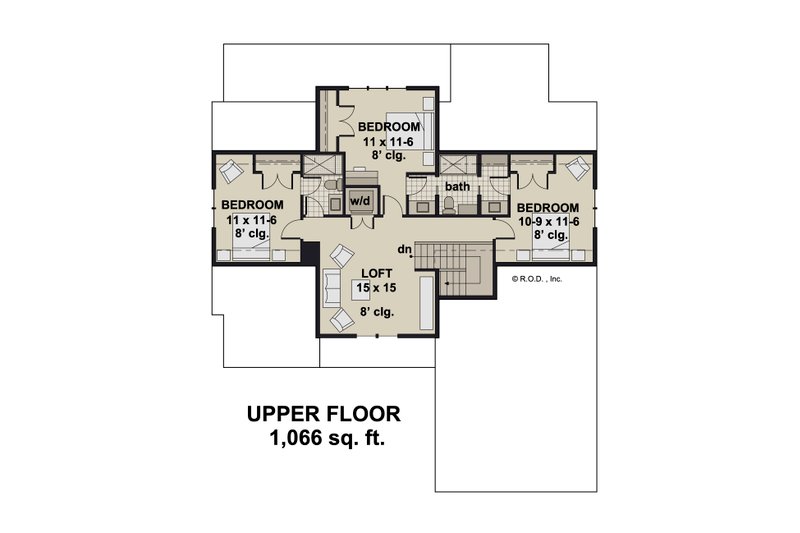 House Plan Design - Floor Plan - Upper Floor for Craftsman House Plan #51-1301 - 4 bed, 3.5 bath