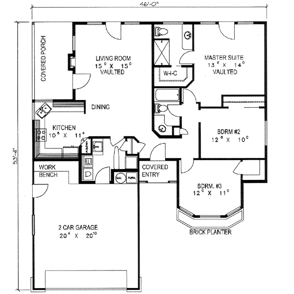 Home Plan - Traditional Floor Plan - Main Floor Plan #117-186