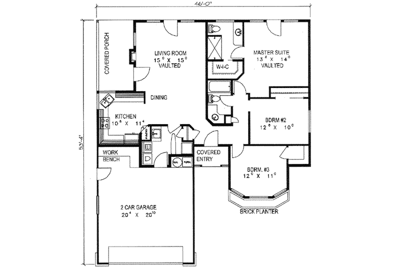 Dream House Plan - Floor Plan - Main Floor for Traditional House Plan #117-186 - 3 bed, 2 bath