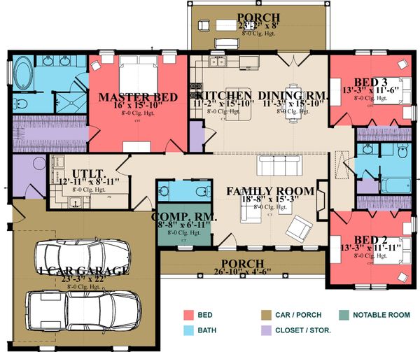 Prairie Floor Plan - Main Floor Plan #63-398