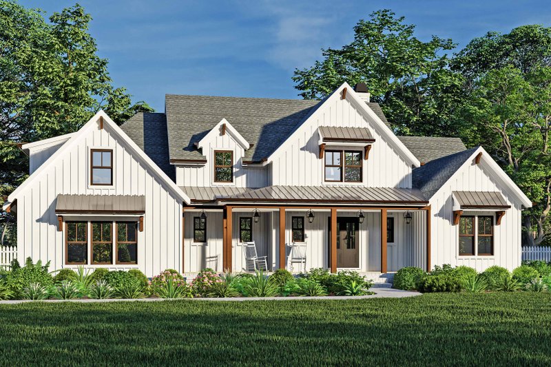 House Blueprint - Farmhouse Exterior - Front Elevation Plan #927-1027