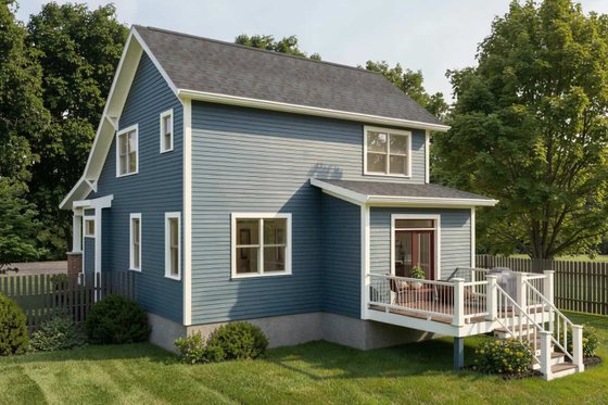 Exterior - Front Elevation 3 for Bungalow House Plan #79-204 - 4 bed, 2 bath