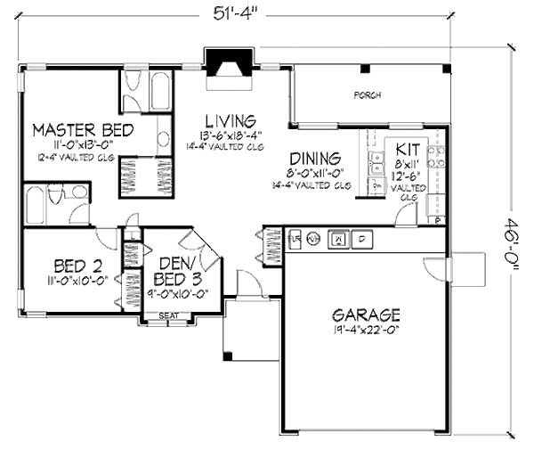 Architectural House Design - Contemporary Floor Plan - Main Floor Plan #320-444