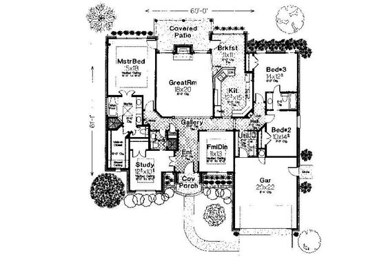 Floor Plan - Main Floor House Plan #310-738 - 3 bed, 2.5 bath