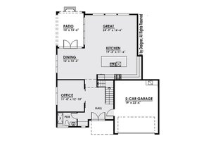 Floor Plan - Main Floor for Modern House Plan #1066-3 - 3 bed, 4.5 bath