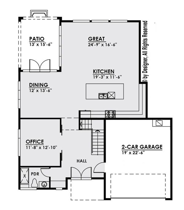 Modern Floor Plan - Main Floor Plan #1066-3