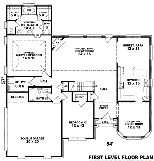 Floor Plan - Main Floor for European House Plan #81-969 - 4 bed, 3 bath