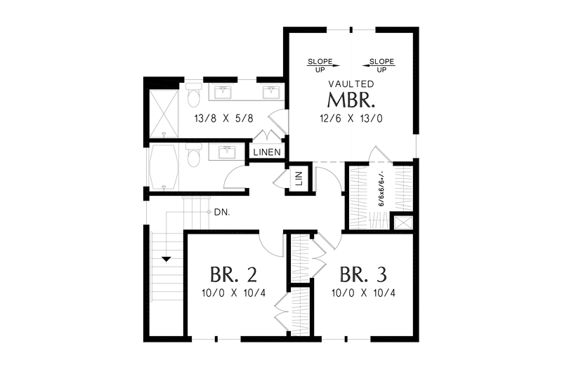 Home Plan - Floor Plan - Upper Floor for Craftsman House Plan #48-1114 - 3 bed, 2.5 bath