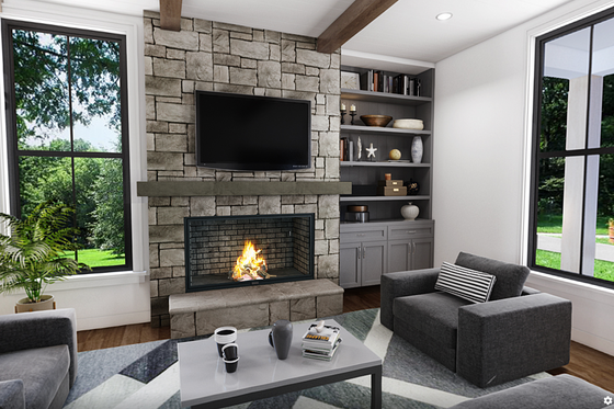 Interior - Family Room for Barndominium House Plan #48-992 - 3 bed, 2.5 bath